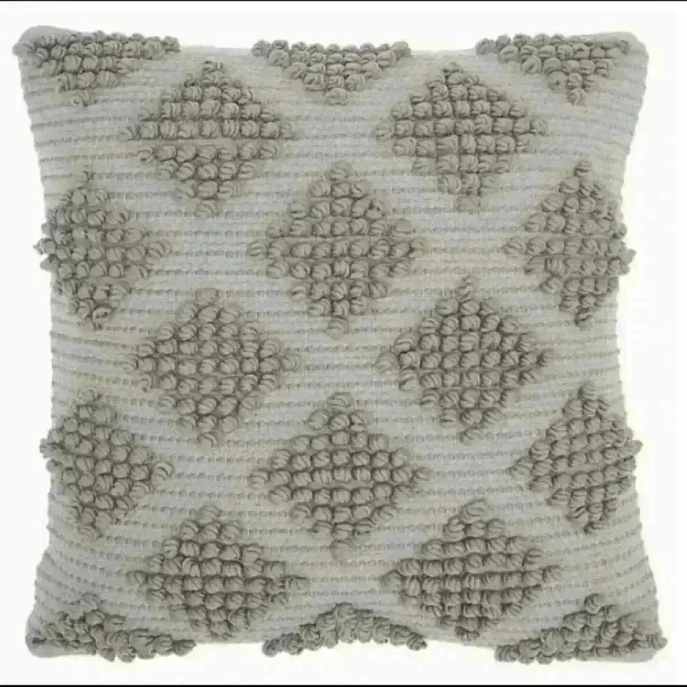Grey Woven Pillow Diamond Design by Mina Victory